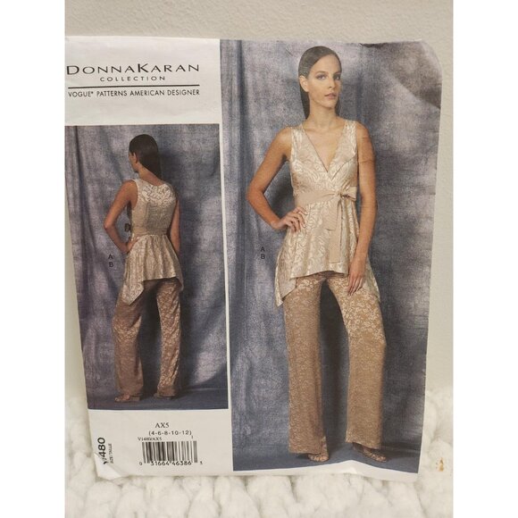 Vogue V1480 Donna Karan Collection Top & Pants | Sizes 4–12 | UNCUT - Picture 5 of 11